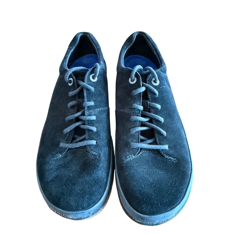 Birkenstock Bend Low Sneakers EU 39 Black Suede Cork Lace Up Comfort Shoes - Picture 3 of 11